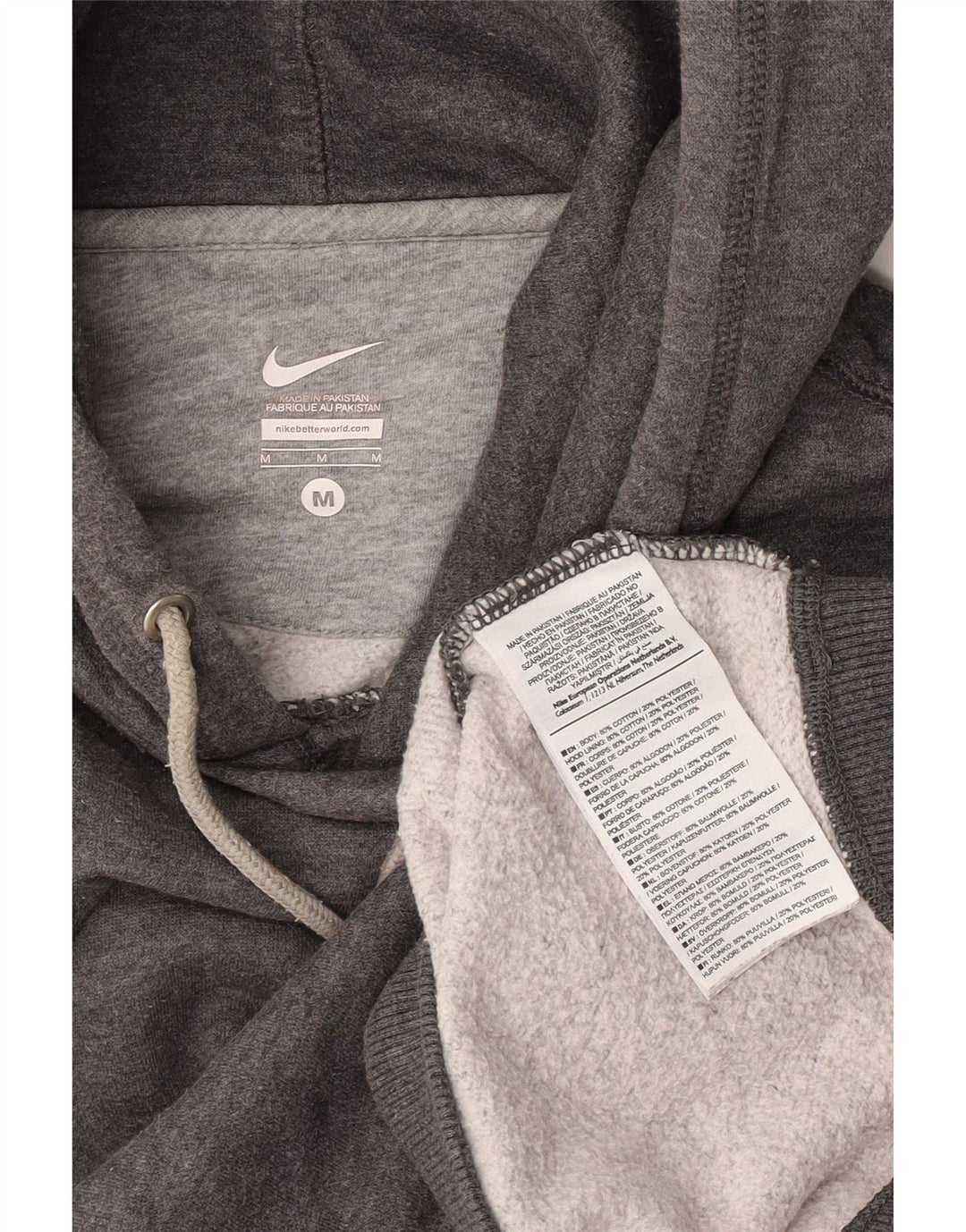 Nike Herren Kapuzenpullover aus mittelgrauer Baumwolle