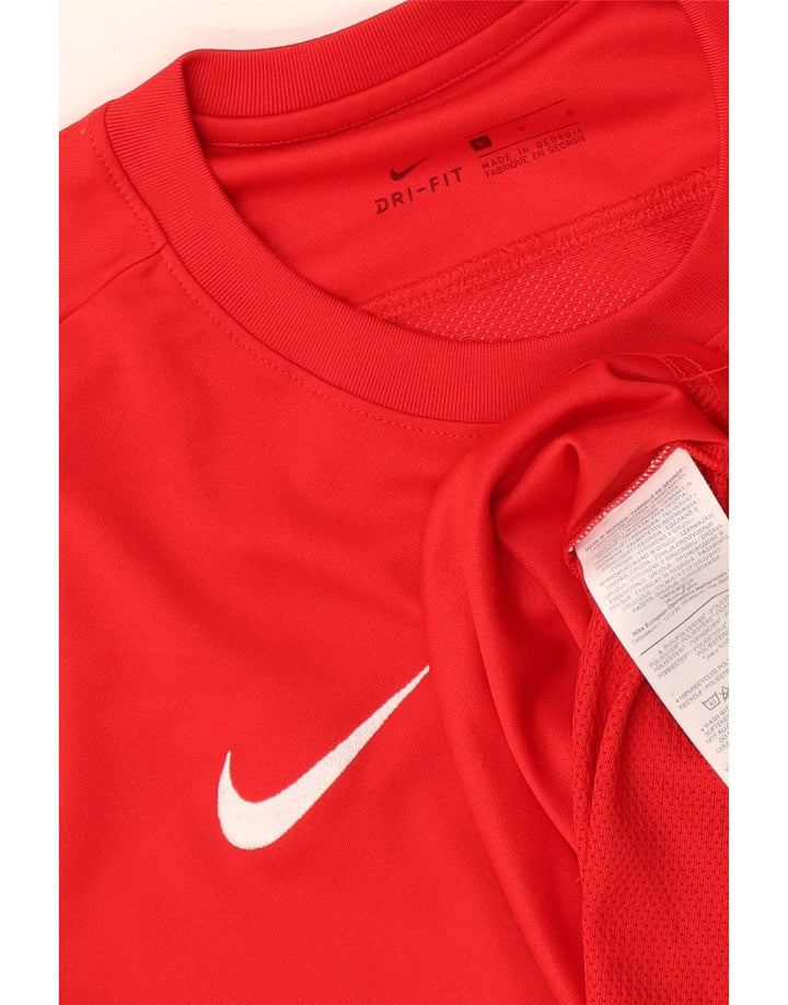Nike Herren Dri Fit Grafik-T-Shirt-Oberteil, großes rotes Polyester