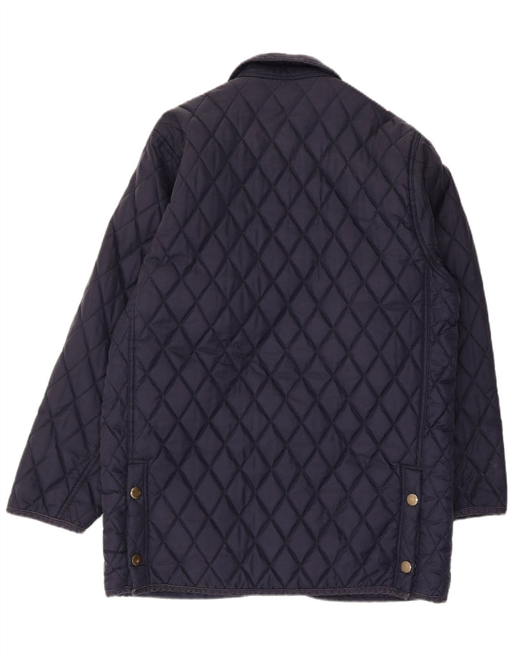 Vintage Damen-Steppjacke mit lockerer Passform, EU 38/40, mittelmarineblaues Polyamid