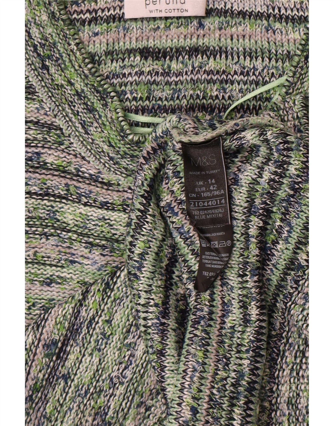Marks & Spencer Damen Per Una Crop Cardigan Pullover UK 14 Large Blau