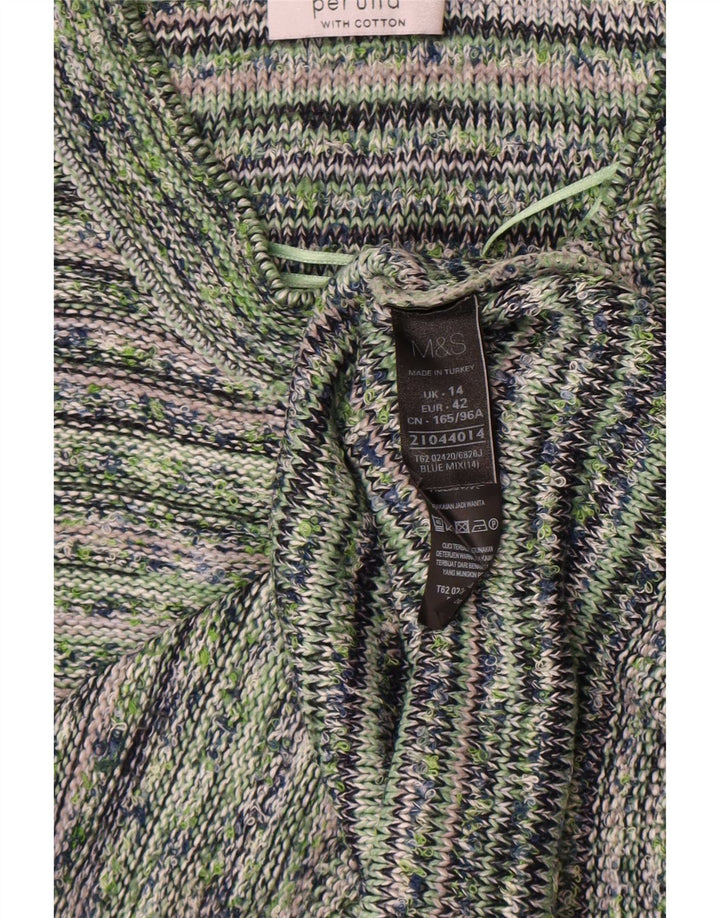 Marks & Spencer Damen Per Una Crop Cardigan Pullover UK 14 Large Blau