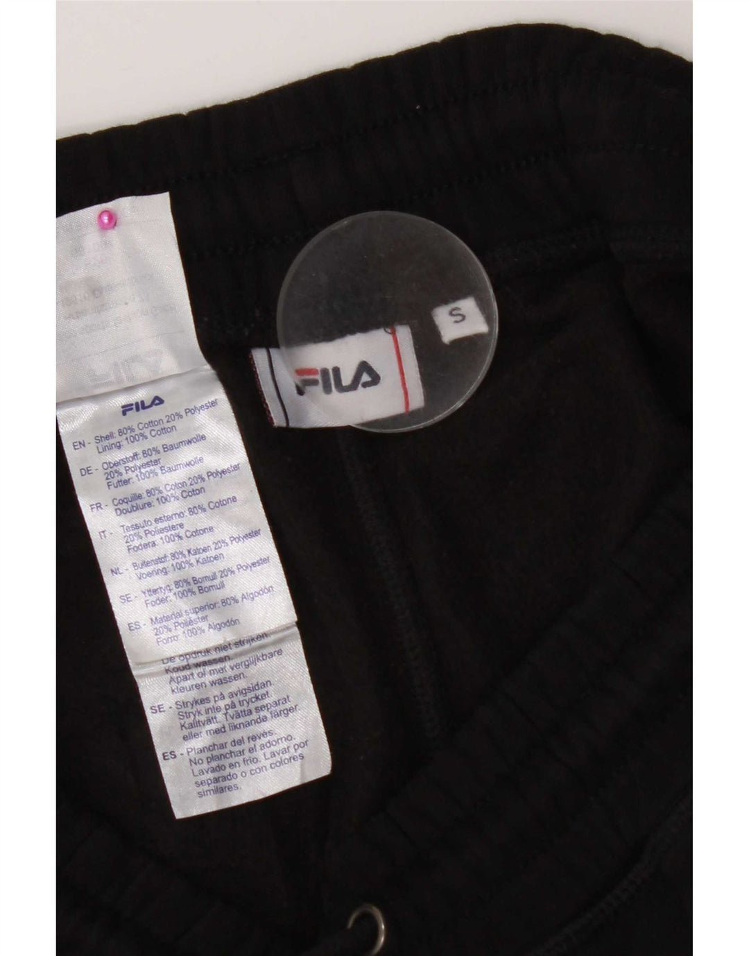 Fila Herren-Trainingshose mit Grafik, Jogginghose, Größe S, Schwarz, Baumwolle