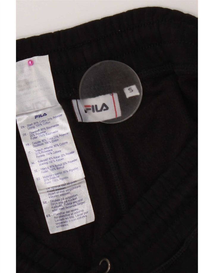 Fila Herren-Trainingshose mit Grafik, Jogginghose, Größe S, Schwarz, Baumwolle