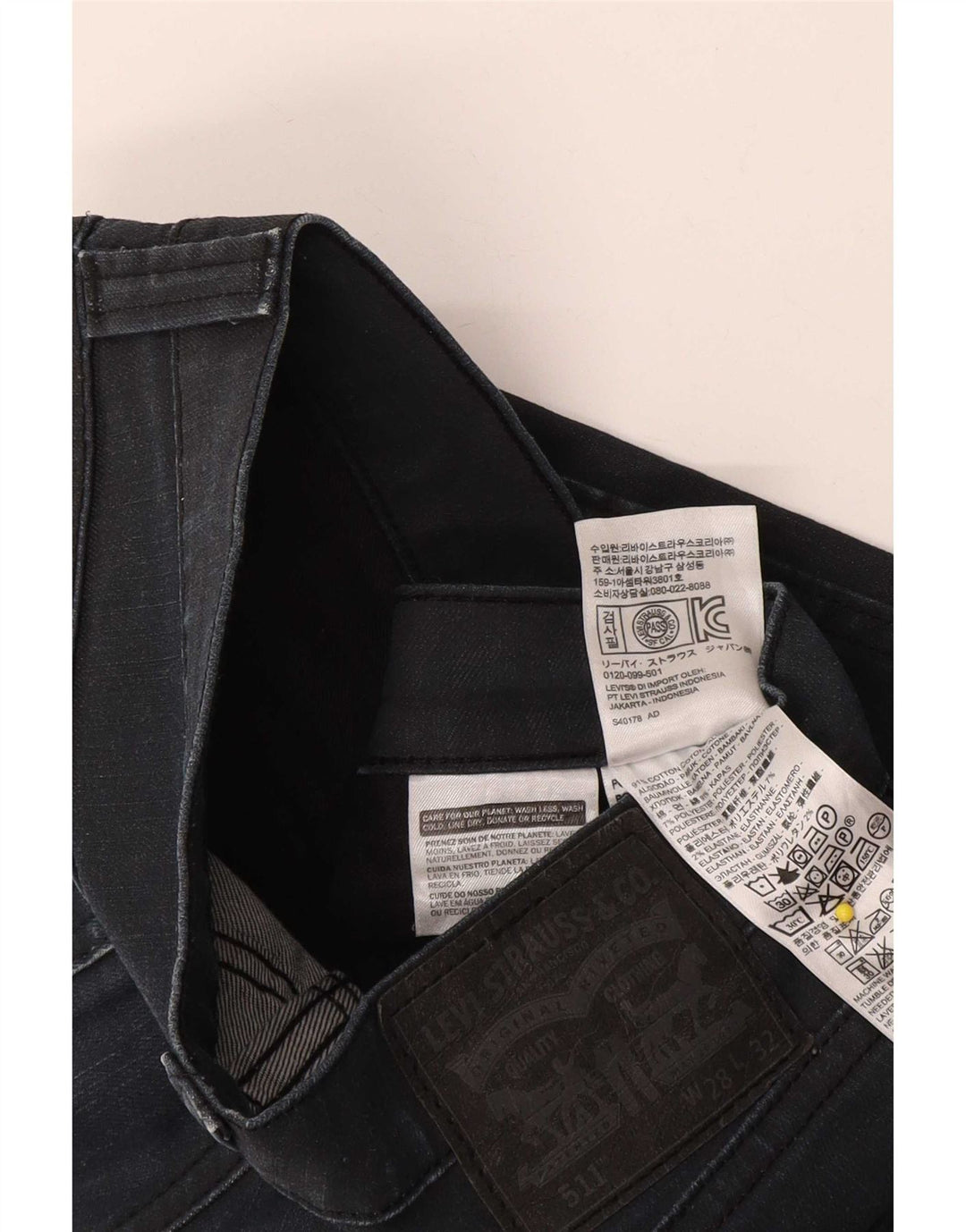 Levi's Herren 511 Slim Jeans W28 L32 Marineblau Baumwolle