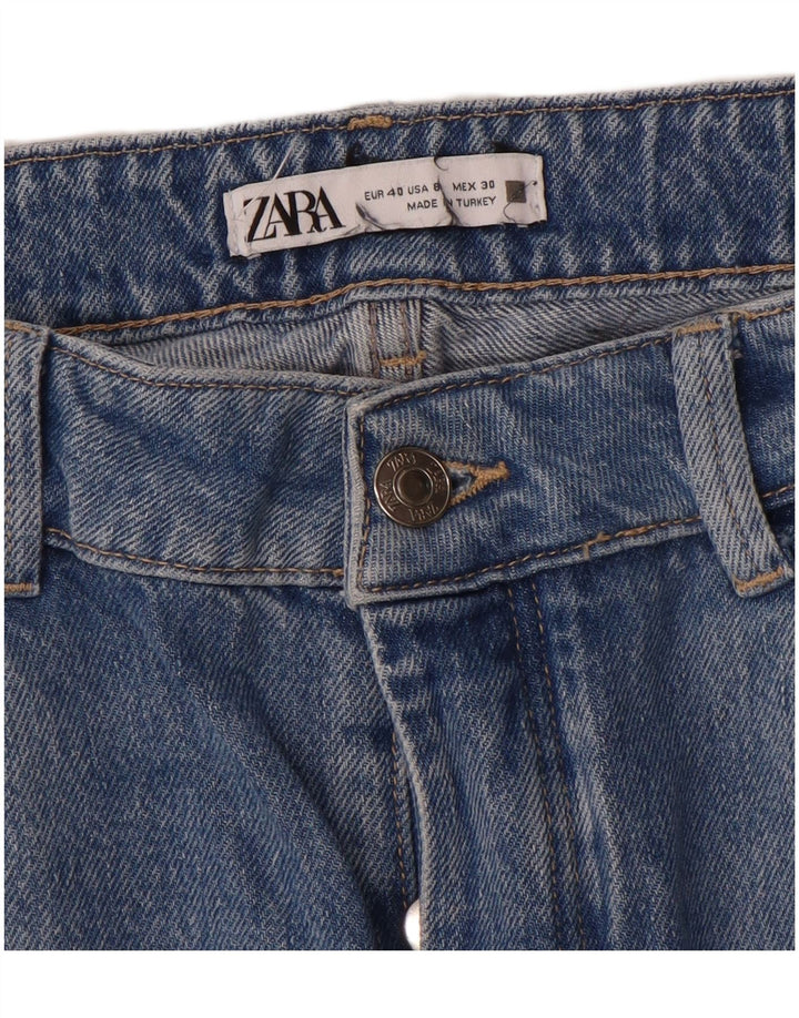 Zara Damen Straight Jeans EU 40 Medium W30 L32 Blau