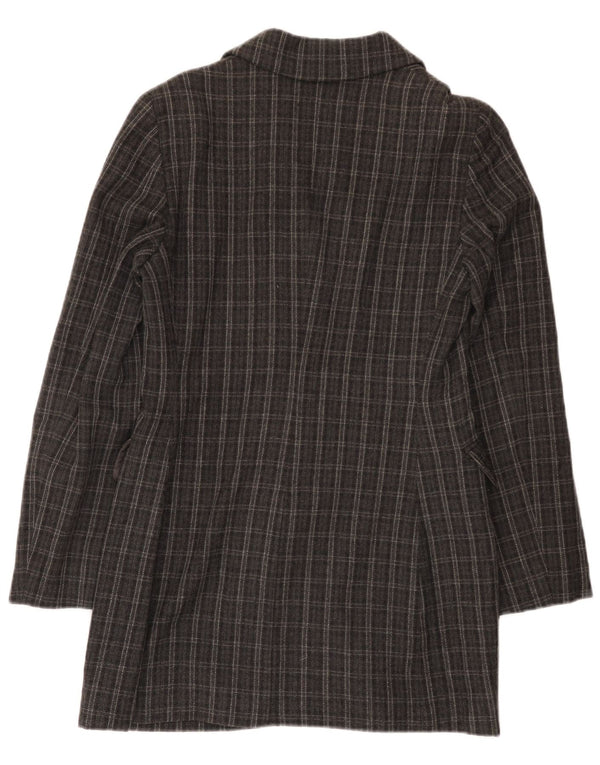 Alberta Ferretti Damen Philosophy Zweireihiger Mantel UK 10 Small Grau