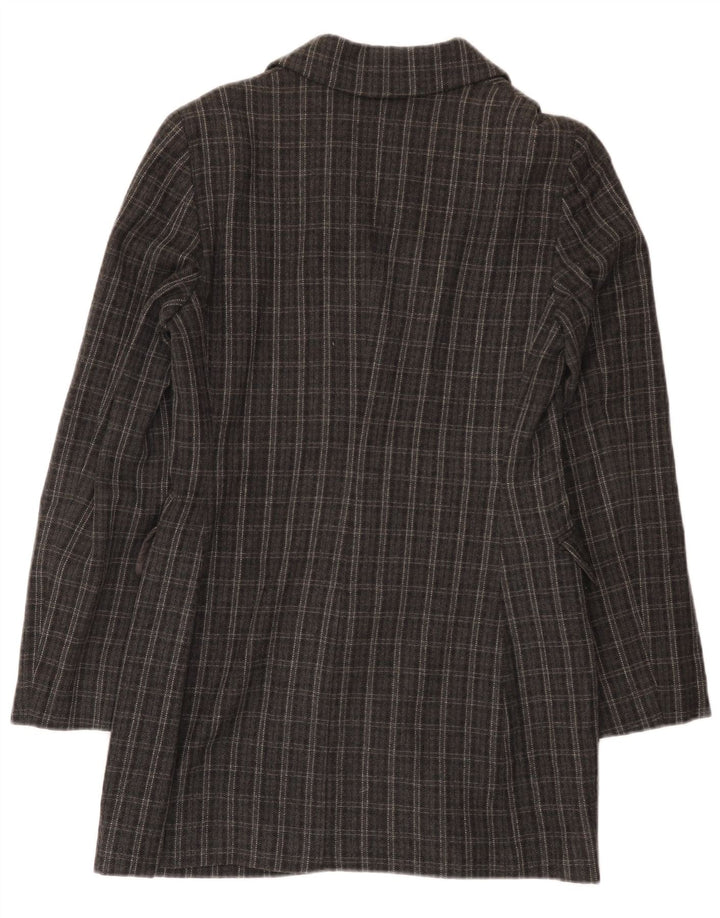Alberta Ferretti Damen Philosophy Zweireihiger Mantel UK 10 Small Grau