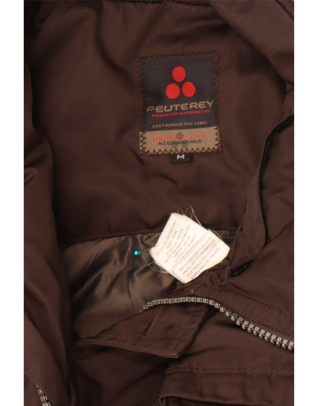 PEUTEREY Herren Parka Jacke UK 38 Mittelbraunes Polyester