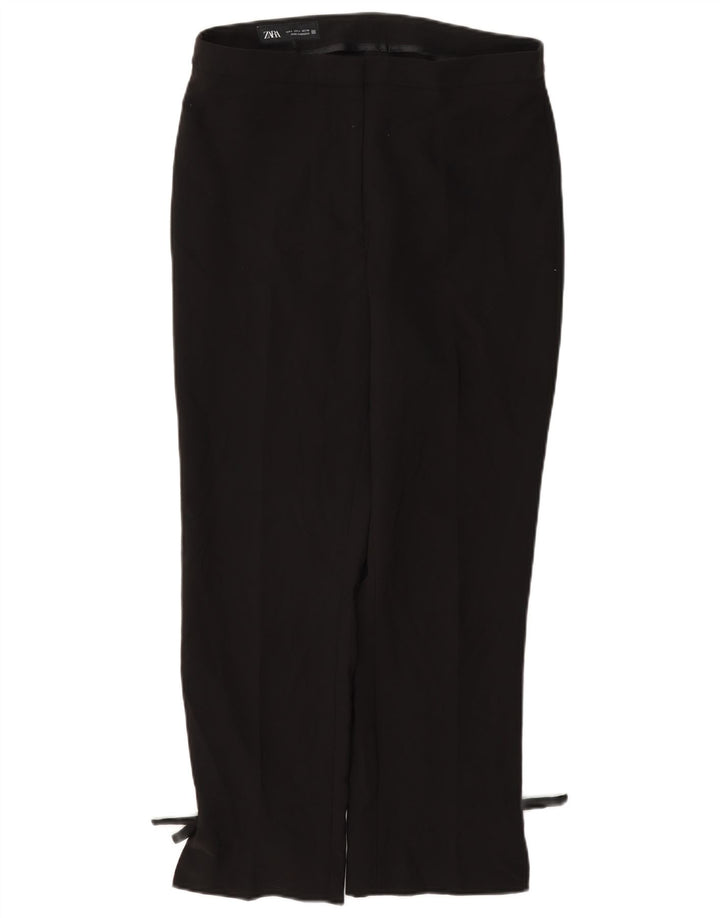 Gerade Damen-Freizeithose von Zara, Größe L, W30, L27, Schwarz, Polyester