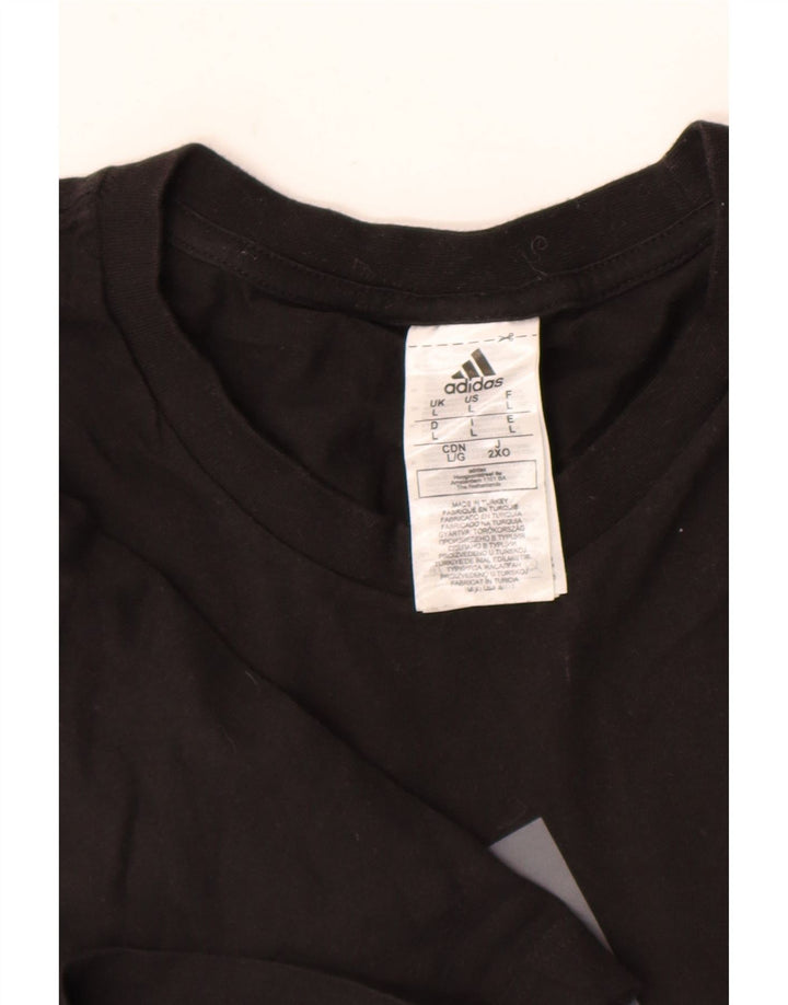 Adidas Herren Grafik T-Shirt Top Large Schwarz Baumwolle