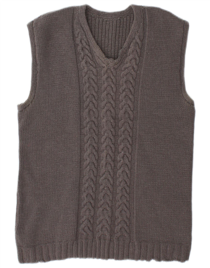 Vintage Damen Weste Tank Top UK 14 Mittelgrau