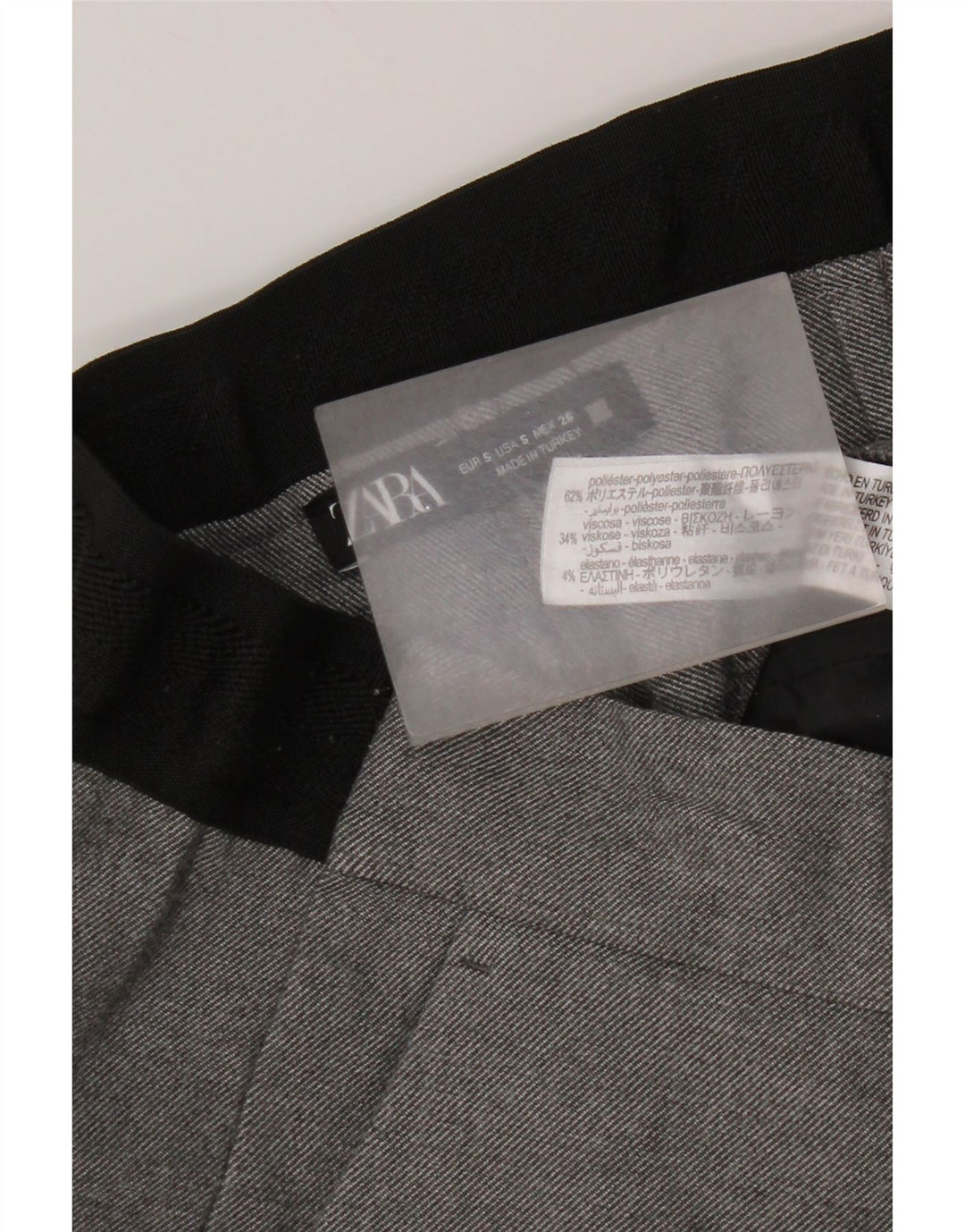 Gerade Chino-Hose für Damen von Zara, Größe S, W26, L27, Grau, Polyester