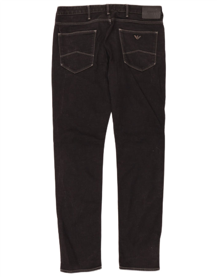 Armani Herren Slim Jeans W32 L34 Schwarze Baumwolle