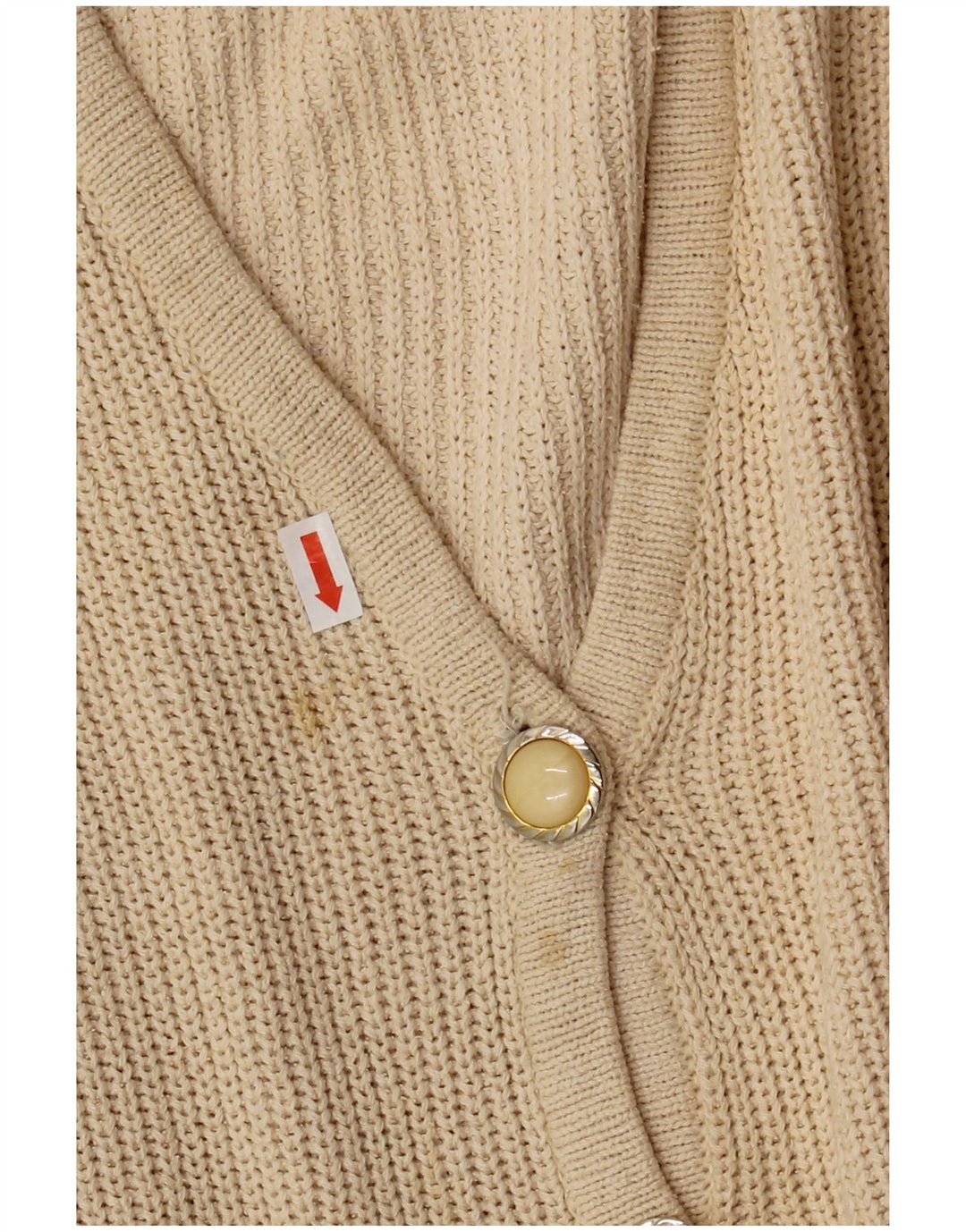 VINTAGE Damen-Strickjacke in Übergröße, EU 46/48 XL, gebrochenes Weiß