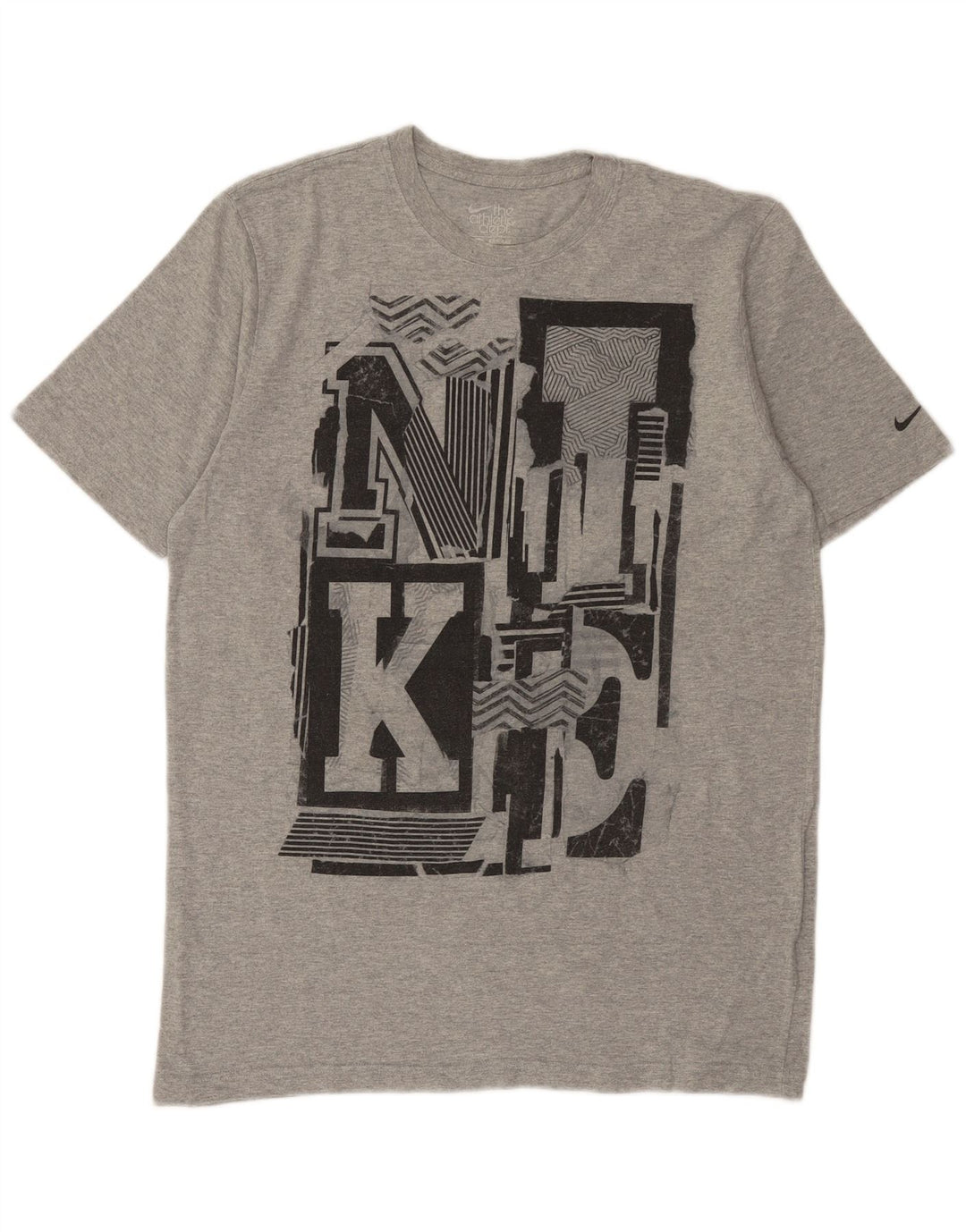 Nike Herren-T-Shirt mit normaler Passform, Grafik, Größe L, Grau, Baumwolle