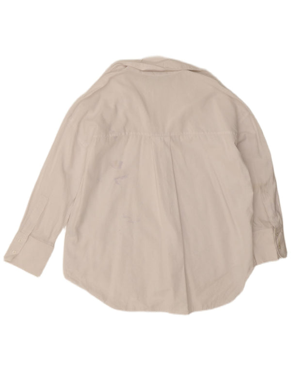Zara Damen-Oversize-Hemd, UK 14, mittelweiße Baumwolle