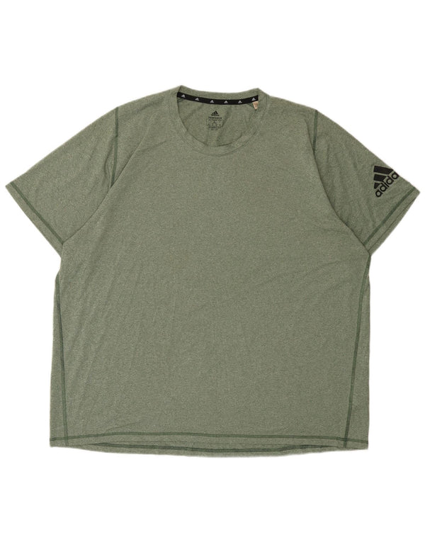 ADIDAS Herren Aeroready T-Shirt Top 2XL Khaki meliert Polyester