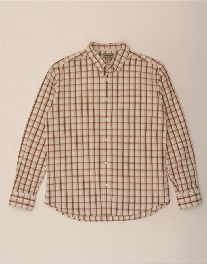 Wrangler Herrenhemd mittelbeige karierte Baumwolle