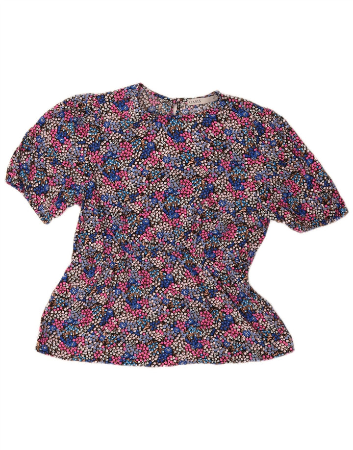 Oasis Damen-Blusenoberteil, Gr. 40, Größe S, mehrfarbig, Blumenmuster, Viskose