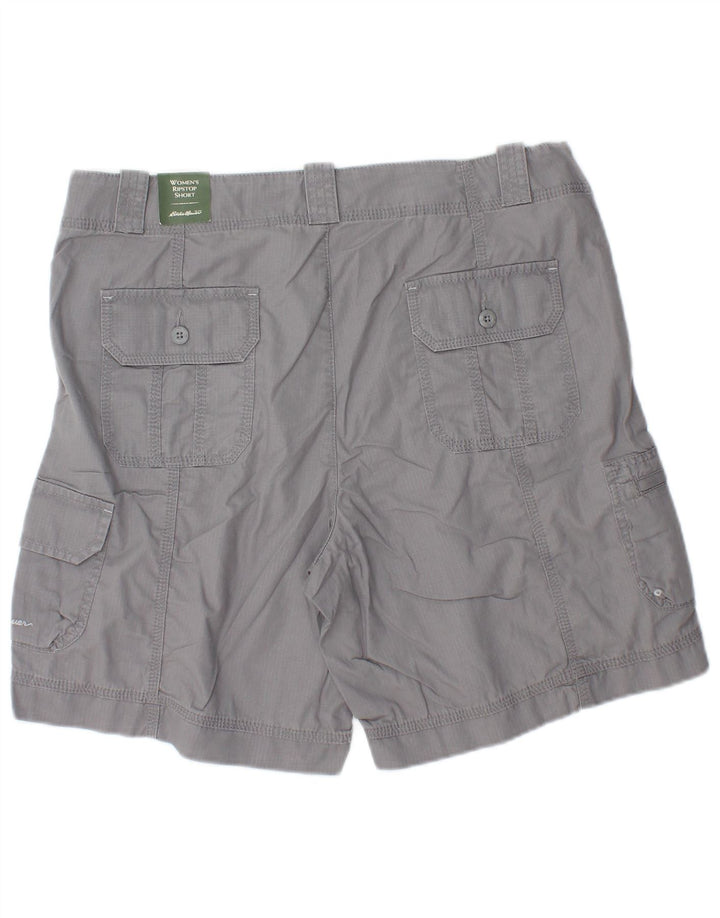 Eddie Bauer Damen Cargoshorts US 12 Large W34 Graue Baumwolle