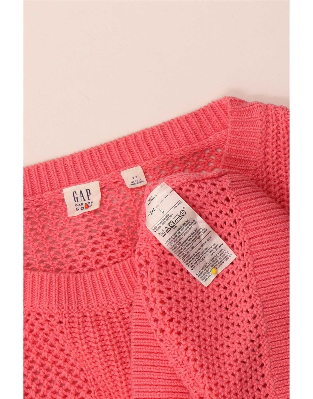 Gap Damen-Pullover in Übergröße, übergroß, U-Boot-Ausschnitt, Gr. 10, Größe S, Rosa