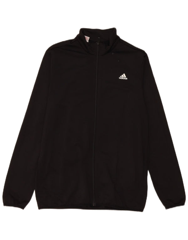 Adidas Jungen Grafik-Trainingsanzug-Top-Jacke, 15–16 Jahre, schwarzes Polyester