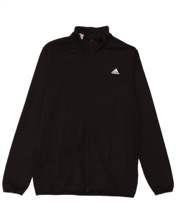 Adidas Jungen Grafik-Trainingsanzug-Top-Jacke, 15–16 Jahre, schwarzes Polyester