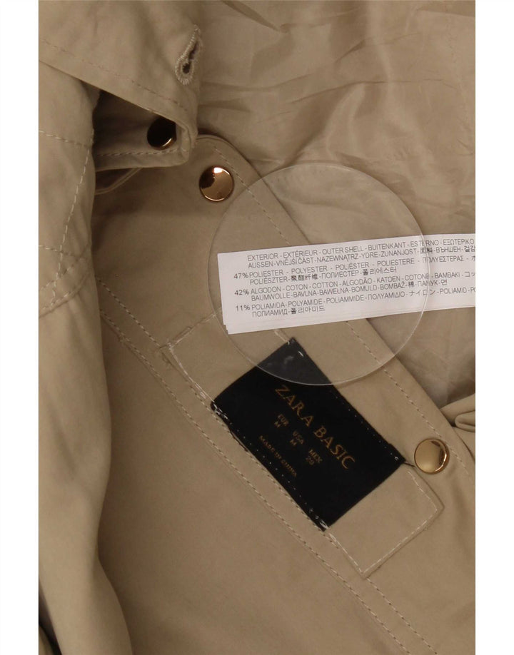 Zara Damen-Regenmantel mit Kapuze, UK 14, mittleres Khaki, Polyester