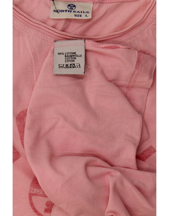North Sails Herren-T-Shirt mit Grafik, Größe L, Rosa, Baumwolle