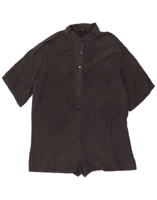Zara Damen Übergroßer Playsuit UK 10 Small Schwarz
