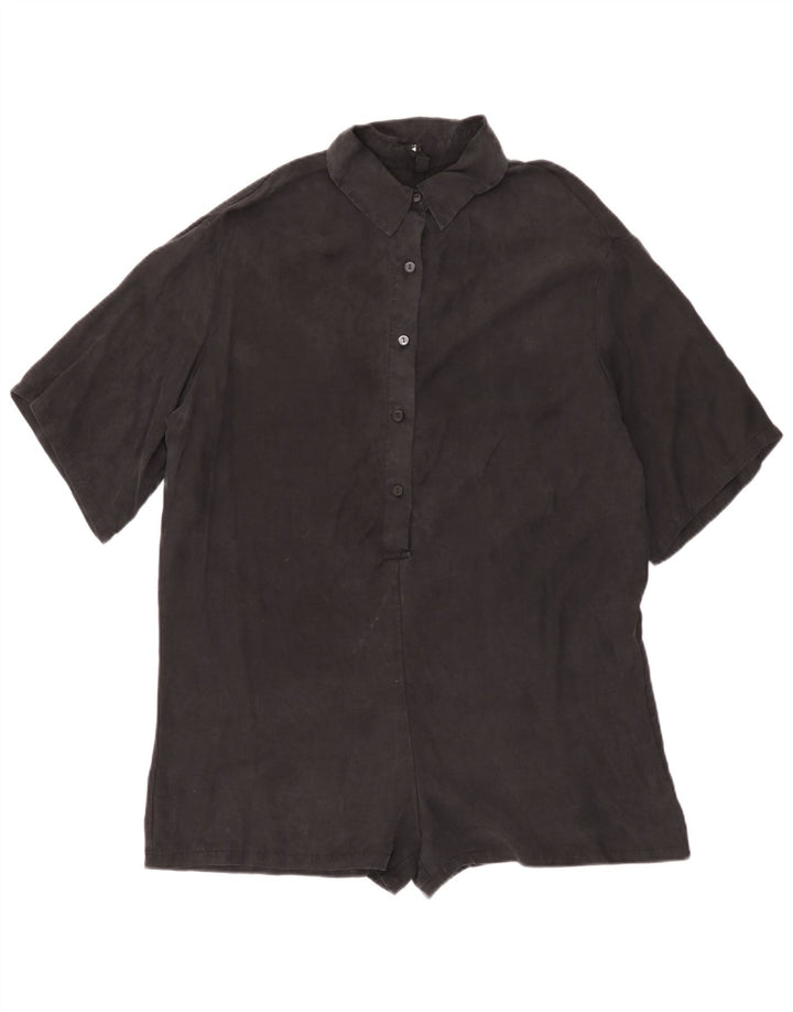 Zara Damen Übergroßer Playsuit UK 10 Small Schwarz