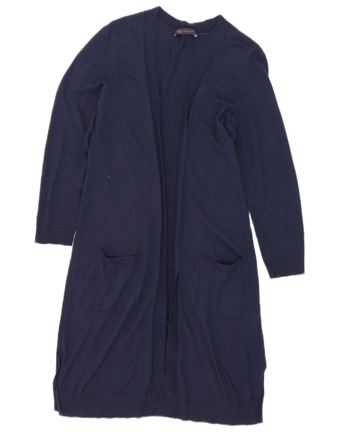 Marks & Spencer Damen Longline-Cardigan-Pullover UK 12 Medium Navy Blue