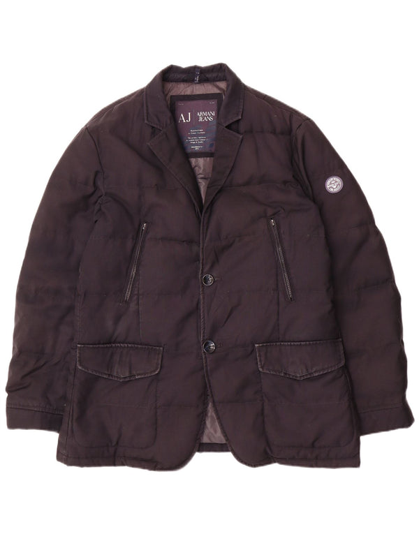 Armani Jeans Herren 2-Knopf-gepolsterte Blazerjacke IT 50 Large Marineblau