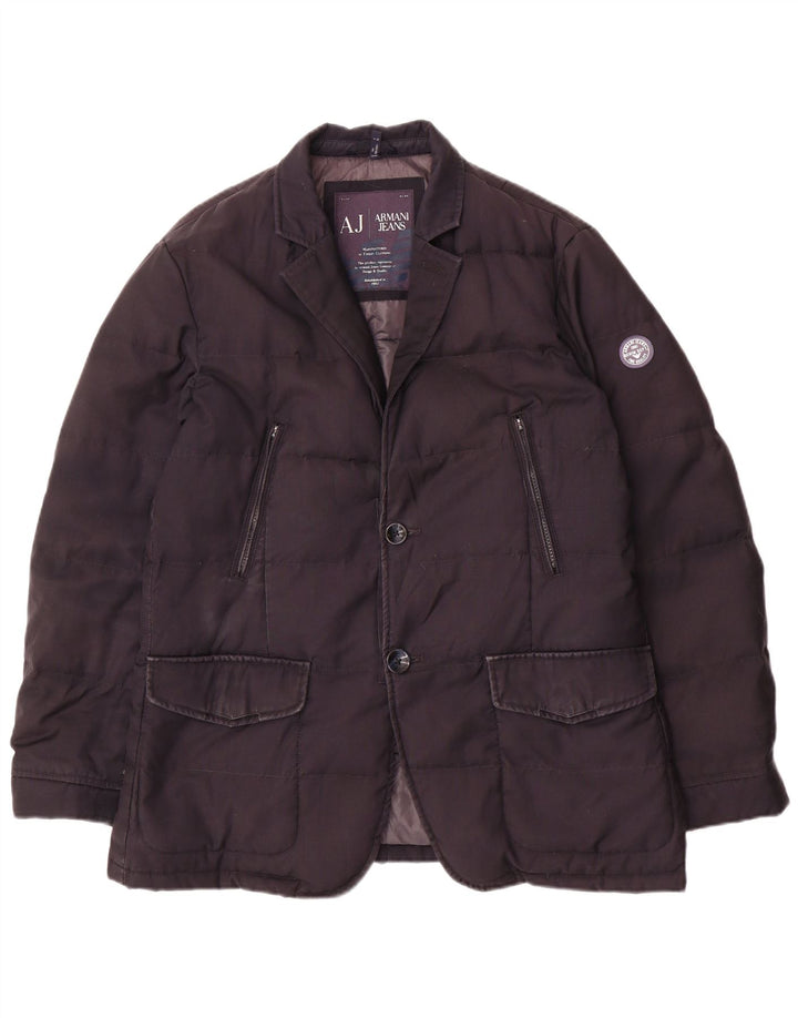 Armani Jeans Herren 2-Knopf-gepolsterte Blazerjacke IT 50 Large Marineblau