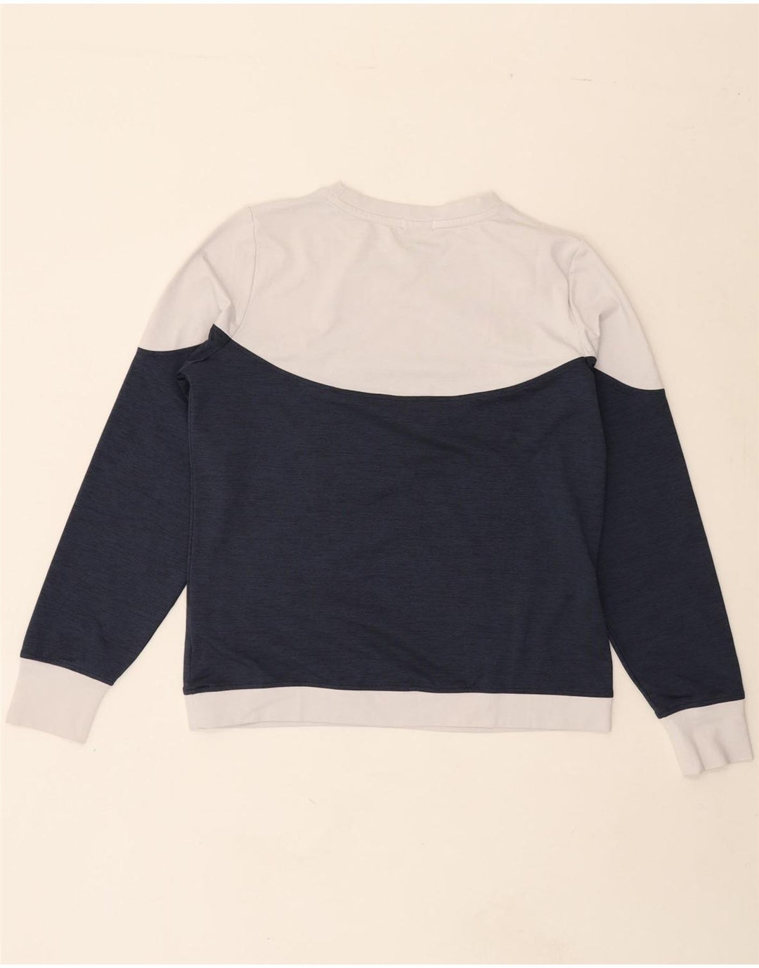 PUMA Womens Graphic Sweatshirt Jumper UK 14 Medium White Colourblock Vintage Puma and Second-Hand Puma from Messina Hembry 