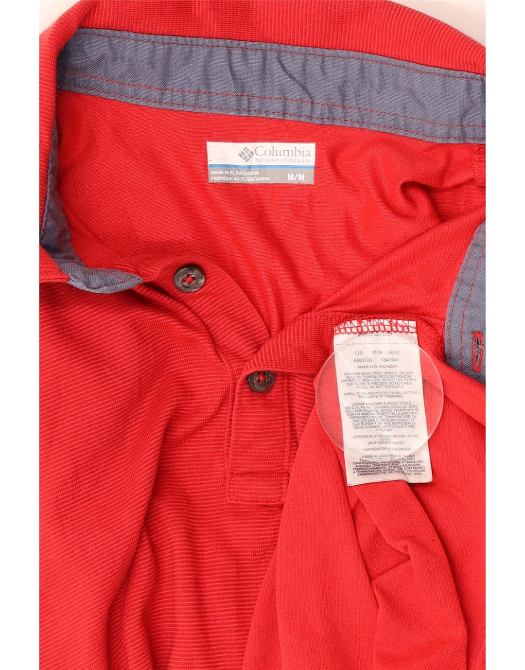 Columbia Herren Omni-Wick Poloshirt Mittelrotes Nadelstreifen-Polyester