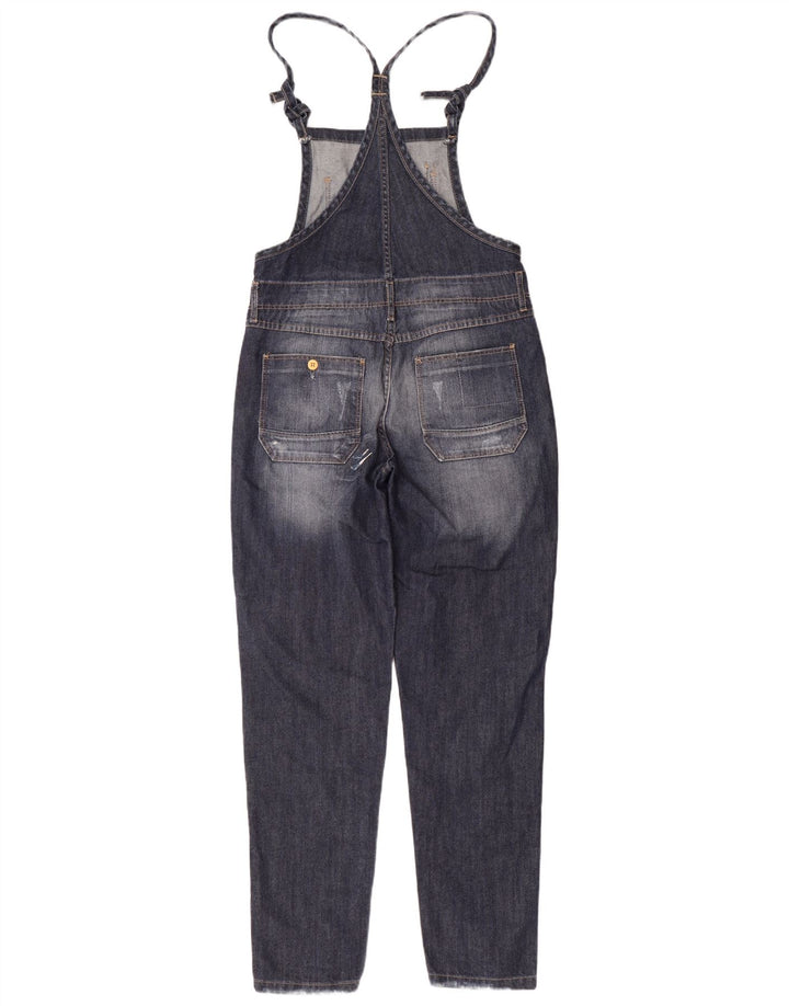 Zara Damen Distressed Dungarees Tapered Jeans Medium W28 L31 Marineblau
