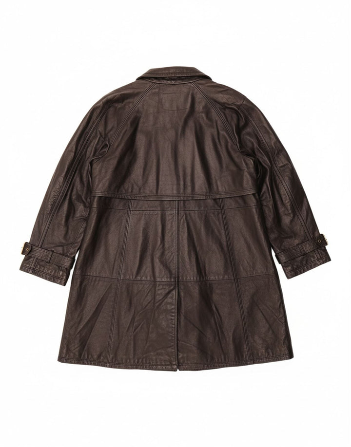 LAVORAZIONE ARTIGIANA Womens Oversized Coat IT 44 Medium Black Leather