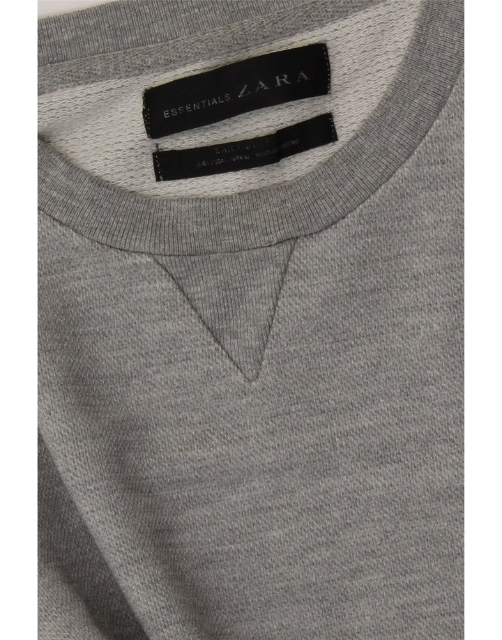 Zara Herren Sweatshirt Pullover Large Grau