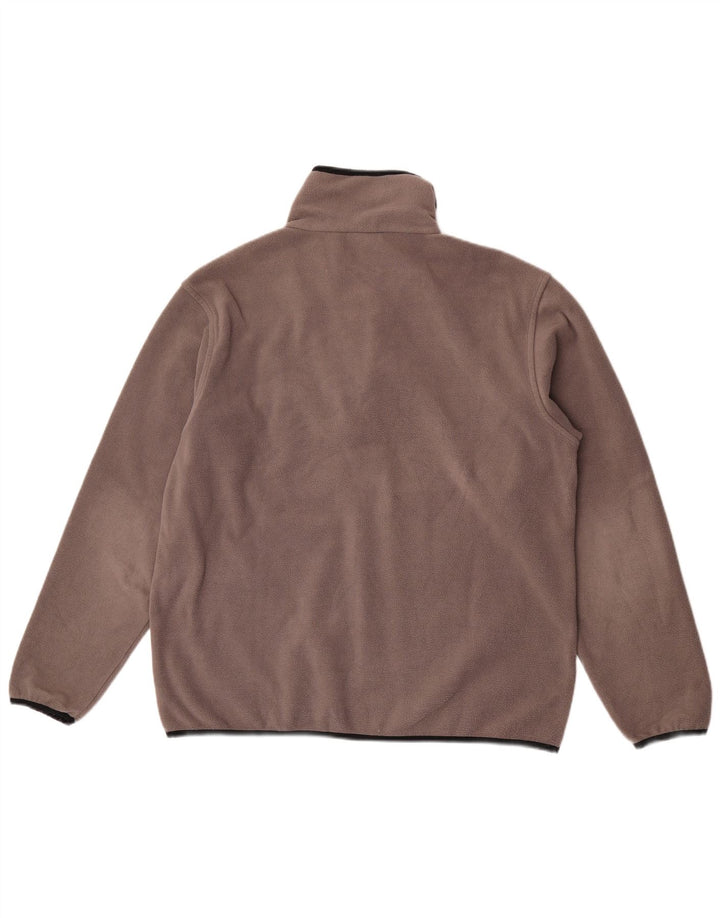 Asics Herren-Fleecepullover mit Reißverschluss am Hals, großes braunes Polyester