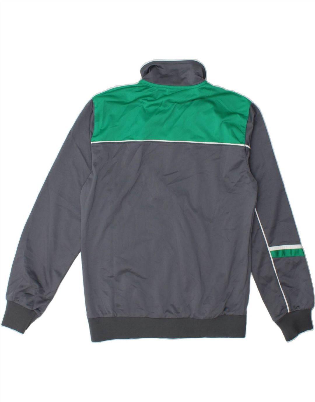 ASICS Mens Tracksuit Top Jacket Small Grey Colourblock Polyester Vintage Asics and Second-Hand Asics from Messina Hembry 