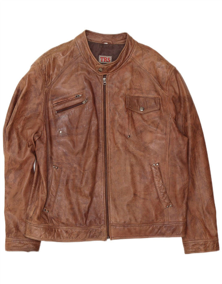 Vintage Herren Lederjacke IT 60 4XL Braun