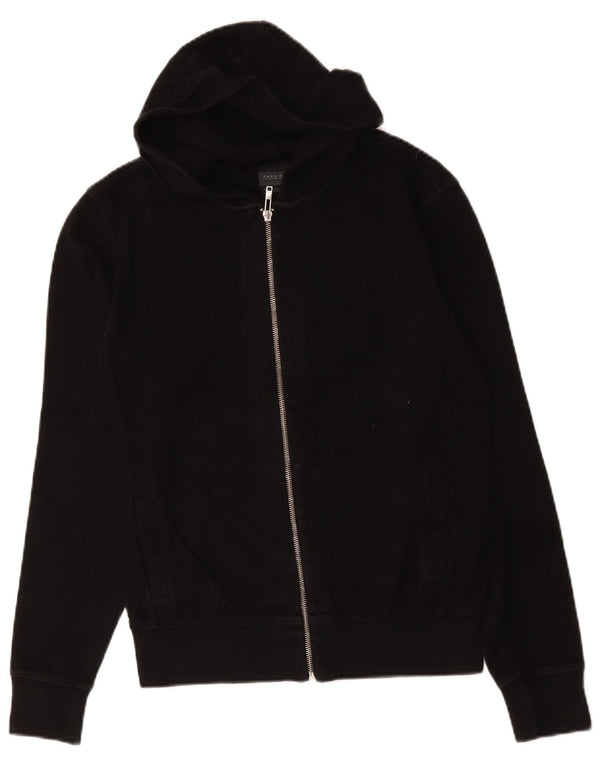 Zara Herren-Kapuzenpullover mit Reißverschluss, mittelschwarz, Baumwolle