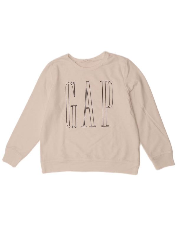 Gap Damen-Sweatshirt mit Grafik-Übergröße, Gr. 10, Größe S, Weiß
