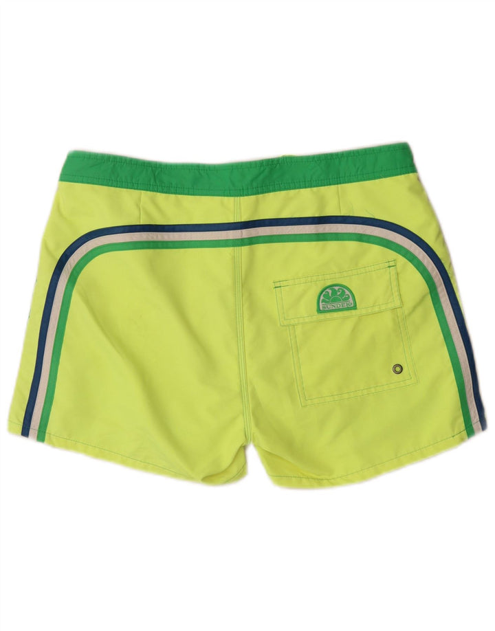 Sundek Herren-Badeshorts aus mittelgrünem Colourblock-Nylon