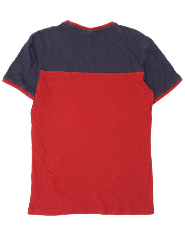 Fila Herren T-Shirt Top Small Rot Colourblock Baumwolle
