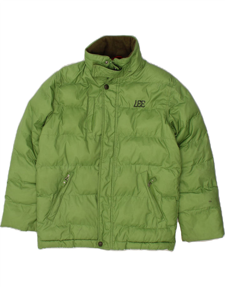 LEE Boys Padded Jacket 9-10 Years Small Green Polyester Vintage Lee and Second-Hand Lee from Messina Hembry 