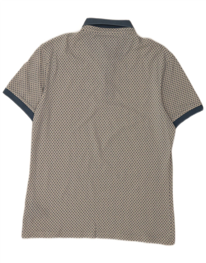 Barbour Herren-Poloshirt, große blaue geometrische Baumwolle