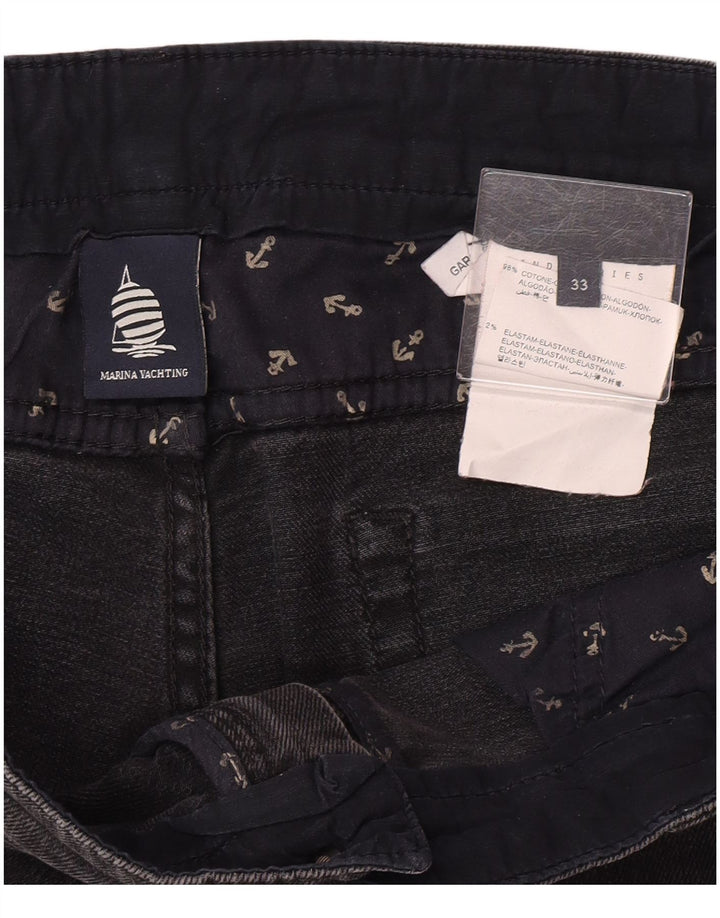 Marina Yachting Damen-Cropped-Jeans W33 L26 Graue Baumwolle