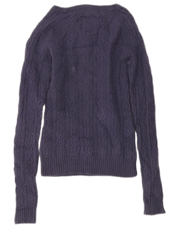 Jack Wills Damen-Pullover mit U-Boot-Ausschnitt, Gr. 10, Marineblau, Wolle